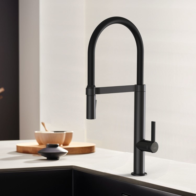 Abode Carbon Professional Spray Single Lever Mixer Tap - Matt Black