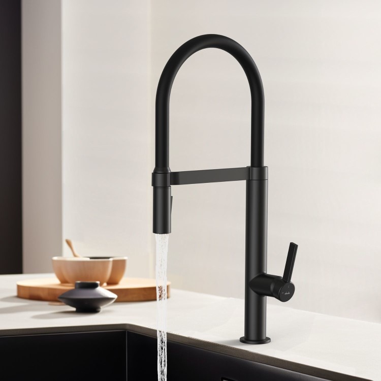 Abode Carbon Professional Spray Single Lever Mixer Tap - Matt Black