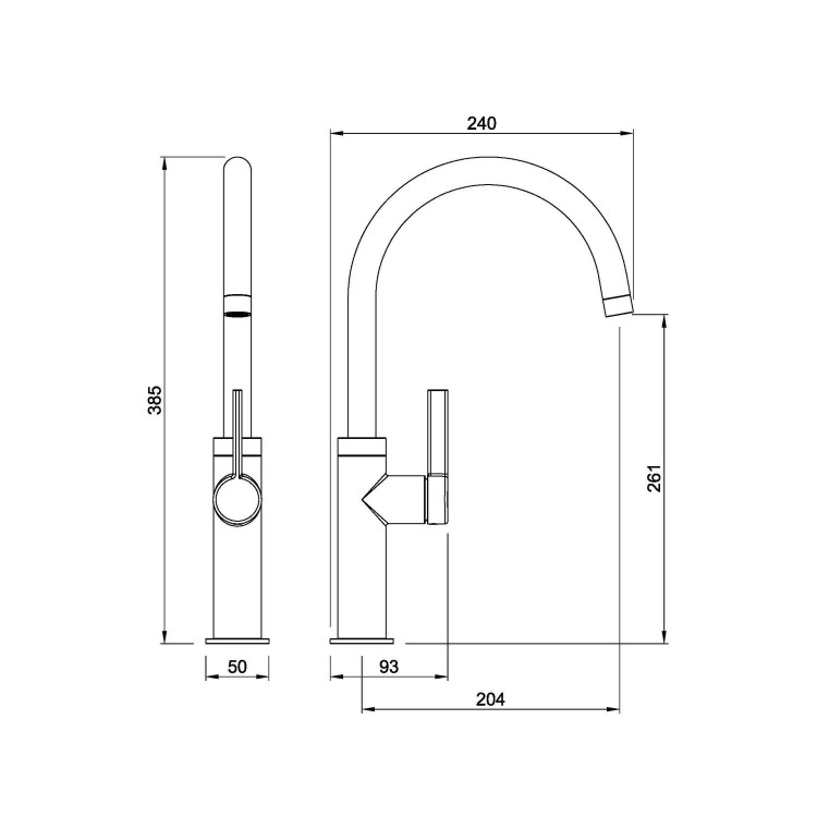 Abode Carbon Single Lever Mixer Tap - Brushed Nickel