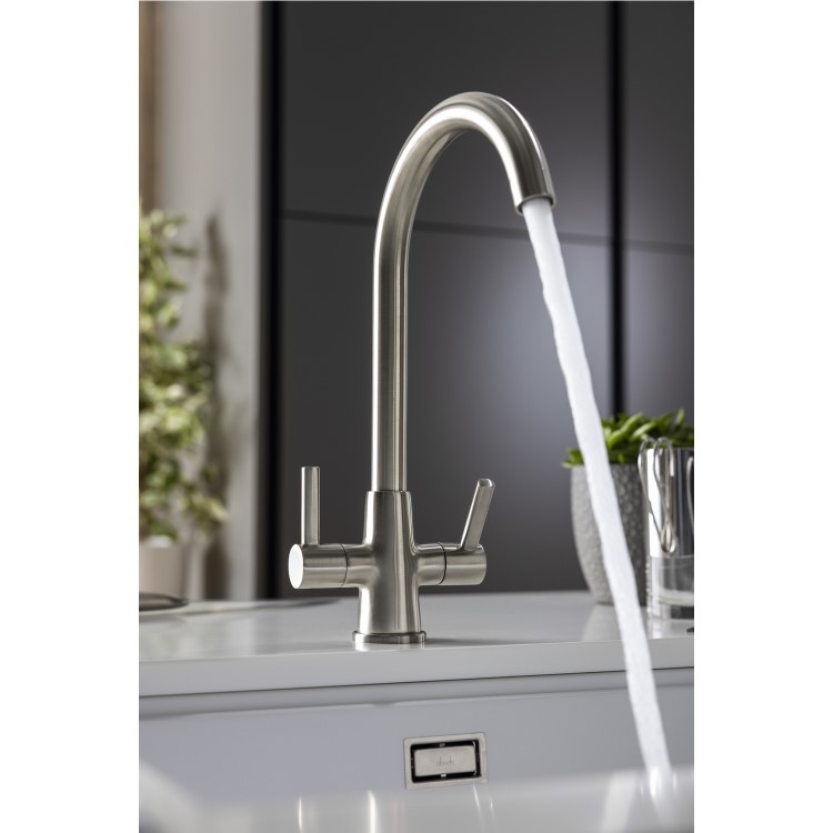 Abode Enstyle Dual Lever Mixer Tap - Brushed Nickel
