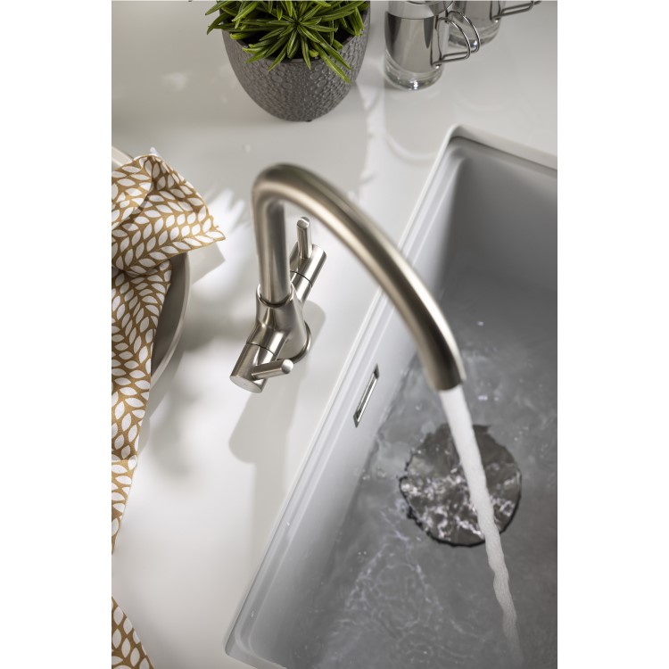Abode Enstyle Dual Lever Mixer Tap - Brushed Nickel
