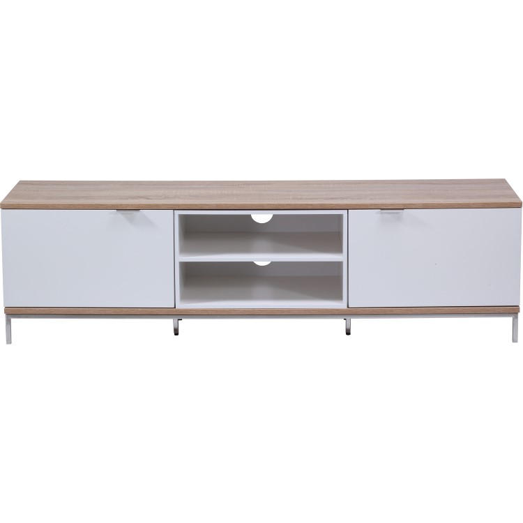 Alphason ADCH1600-WHT Chaplin TV Cabinet for up to 72" TVs - White/Light Oak
