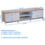 Alphason ADCH1600-WHT Chaplin TV Cabinet for up to 72" TVs - White/Light Oak