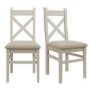 Set of 2 Dove Grey Wooden Dining Chairs - Adeline