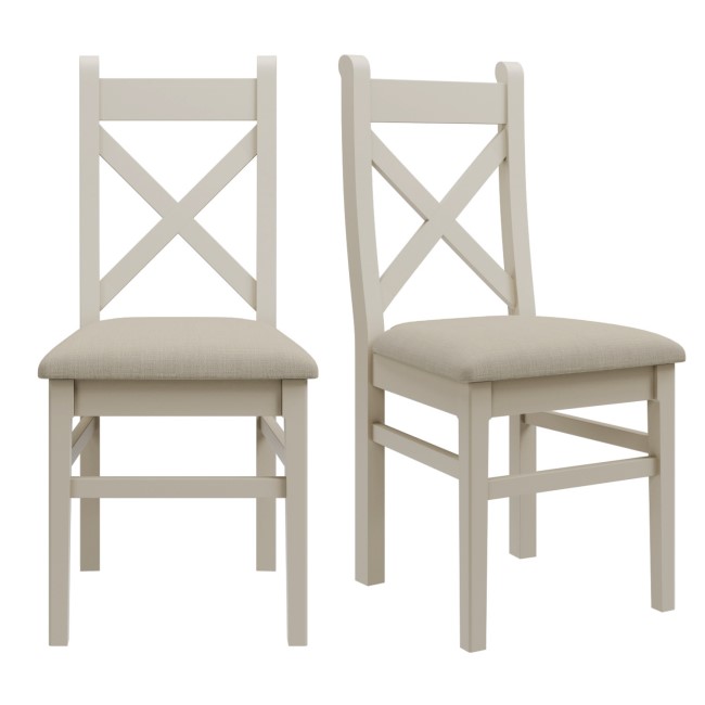 Set of 2 Dove Grey Wooden Dining Chairs - Adeline