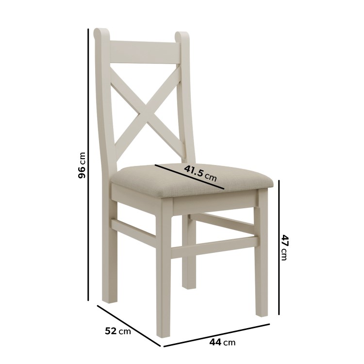 Set of 2 Dove Grey Wooden Dining Chairs - Adeline
