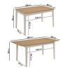 Large Dove Grey Extendable Dining Table with Solid Oak Top - Seats 4-6 - Adeline