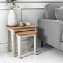 Grey and Oak Nest of 2 Side Tables - Adeline