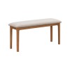 Solid Oak Dining Bench with Fabric Upholstered Seat - Seats 2 - Adeline