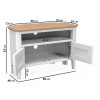 Small White &amp; Solid Oak Corner TV Stand with Storage - TV&#39;s up to 32&quot; - Adeline