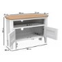 Small White & Solid Oak Corner TV Stand with Storage - TV's up to 32" - Adeline