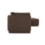 Brown Fabric 4 Seater Right Hand Chaise L-Shape Corner Sofa - Arden