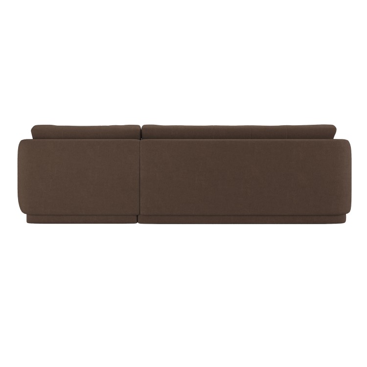 Brown Fabric 4 Seater Right Hand Chaise L-Shape Corner Sofa - Arden