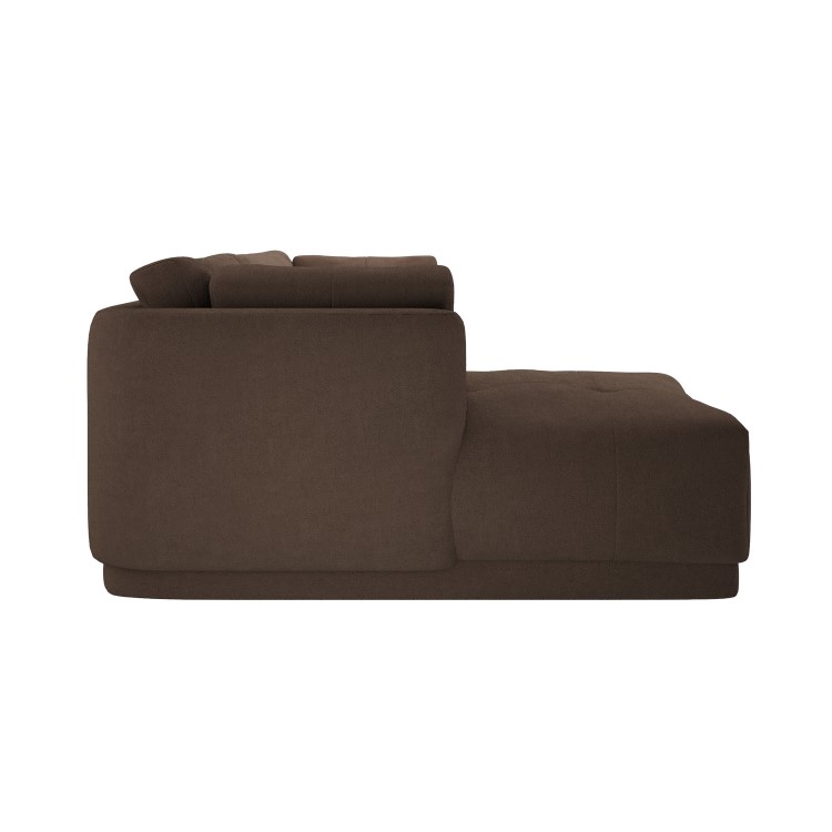 Brown Fabric 4 Seater Left-Hand Chaise L-Shape Corner Sofa - Arden