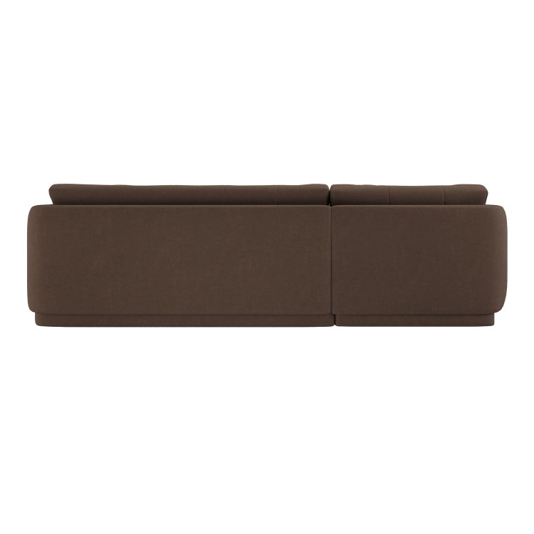 Brown Fabric 4 Seater Left-Hand Chaise L-Shape Corner Sofa - Arden