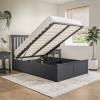 Dark Grey Wooden Small Double Ottoman Bed - Anderson
