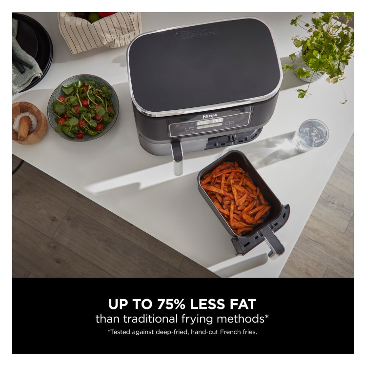 Ninja AF300UK Foodi Dual Zone 6-in-1 7.6L Air Fryer  Twin Baskets  Healthy Crispy Cooking