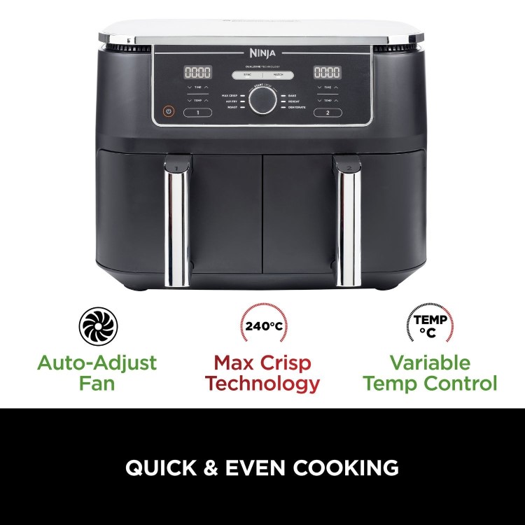 Ninja AF400UK Foodi Max XL Dual Zone 9.5L Air Fryer