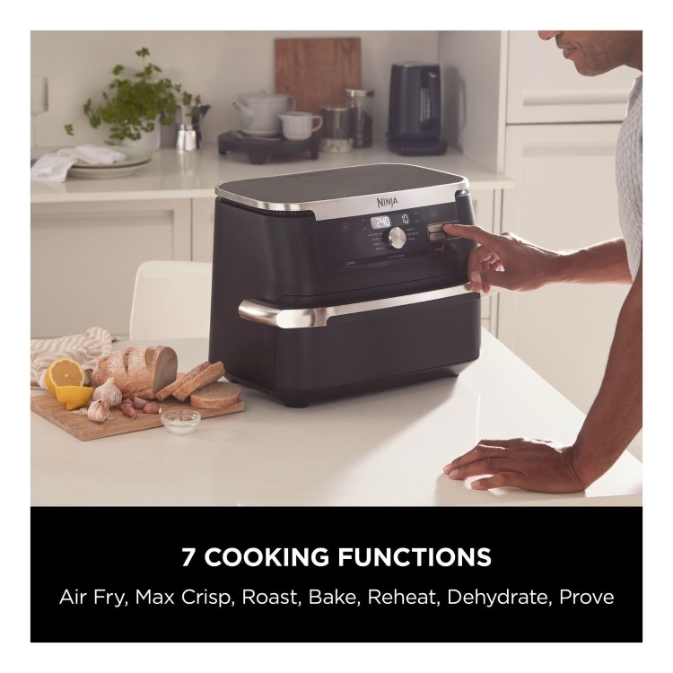 Ninja AF500UK Foodi FlexDrawer 10.4L Dual Air Fryer  2 Flexible Drawers  Healthy Crispy Cooking