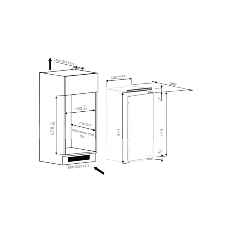 Whirlpool AFB100ASF In-column Integrated Freezer