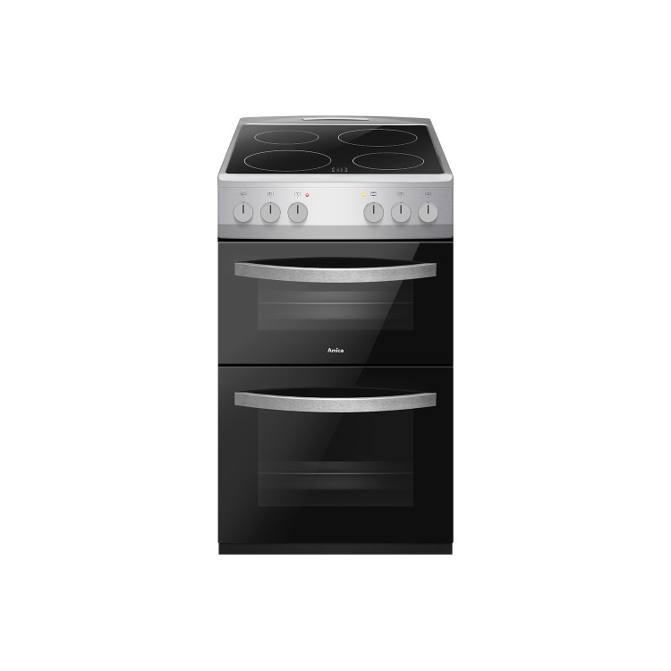 Refurbished Amica AFC502SS 50cm 4 Zone Electric Cooker Silver