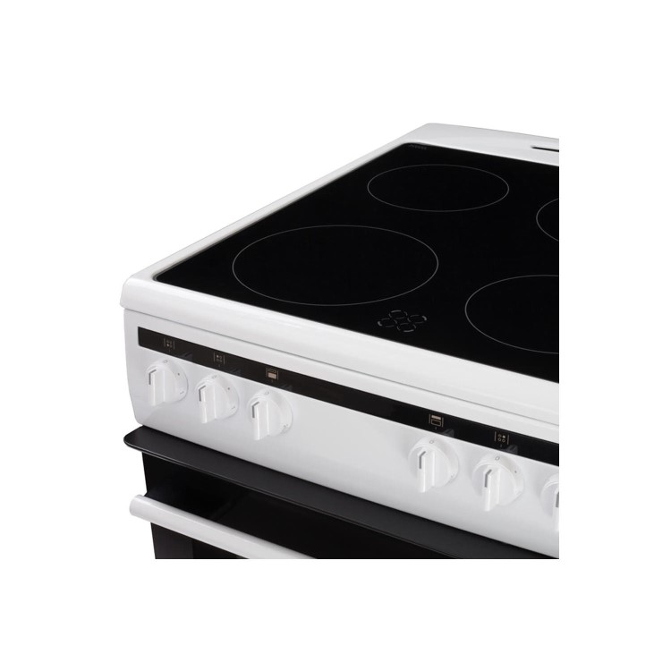 Refurbished Amica AFC5100WH 50cm Double Cavity Electric Cooker with Ceramic Hob White
