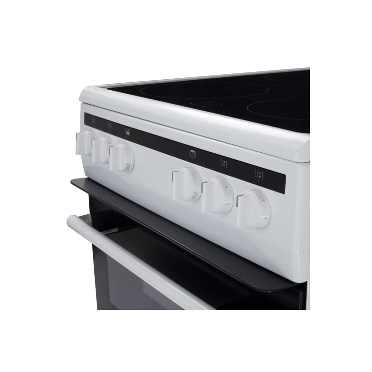 Refurbished Amica AFC5100WH 50cm Double Cavity Electric Cooker with Ceramic Hob White