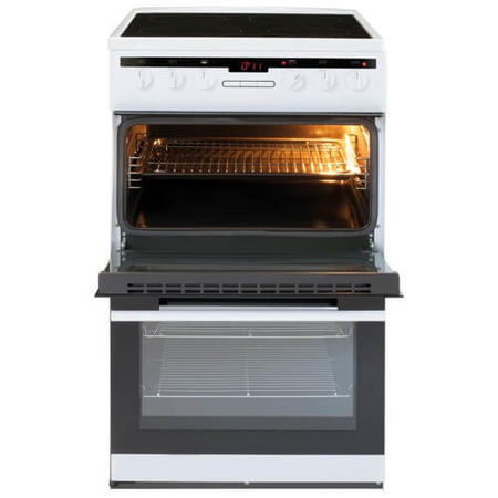 Refurbished Amica AFC5550WH 50cm Double Oven Electric Cooker with Ceramic Hob White