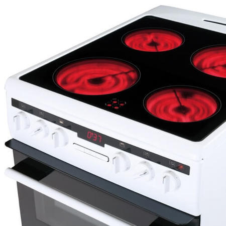 Refurbished Amica AFC5550WH 50cm Double Oven Electric Cooker with Ceramic Hob White