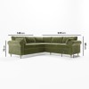 Olive Green Velvet Corner Sofa - Seats 4 - Aoife