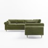 Olive Green Velvet Corner Sofa - Seats 4 - Aoife