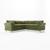Olive Green Velvet Corner Sofa - Seats 4 - Aoife
