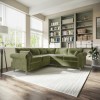 Olive Green Velvet Corner Sofa - Seats 4 - Aoife