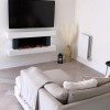 White Wall Mounted Electric Fireplace Suite with LED Lights 52 inch- Amberglo