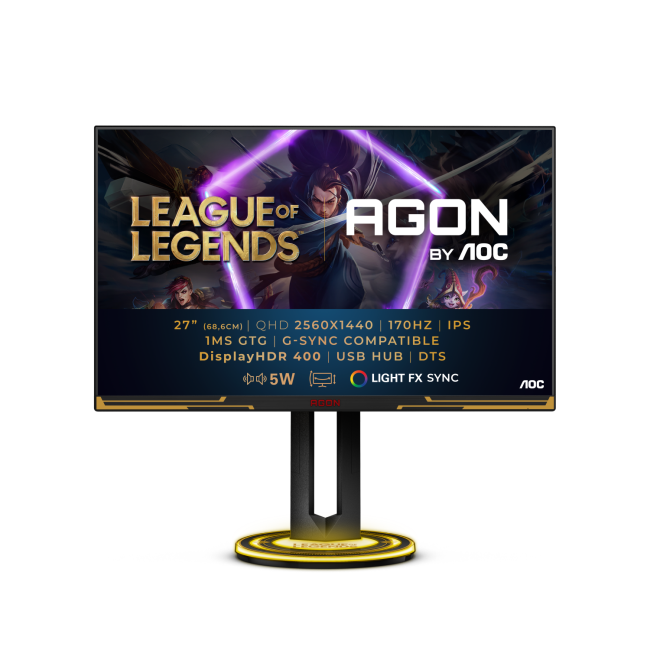 AOC AGON AG275QXL League of Legends 27" QHD IPS 170Hz HDR Gaming Monitor