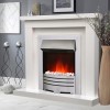 AmberGlo Electric Fireplace Insert in Brushed Steel with Coal/Pebble Fuel Bed