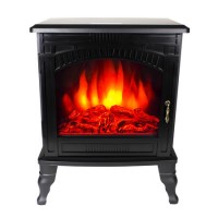 AmberGlo Large Black Electric Log Burning Stove Fire with 2 Heat Settings