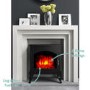 AmberGlo Large Black Electric Log Burning Stove Fire with 2 Heat Settings