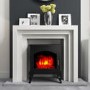 AmberGlo Large Black Electric Log Burning Stove Fire with 2 Heat Settings