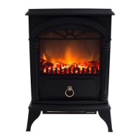 AmberGlo Electric Wood Burning Stove Fire - Black