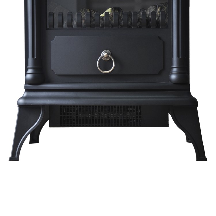 AmberGlo Electric Wood Burning Stove Fire - Black