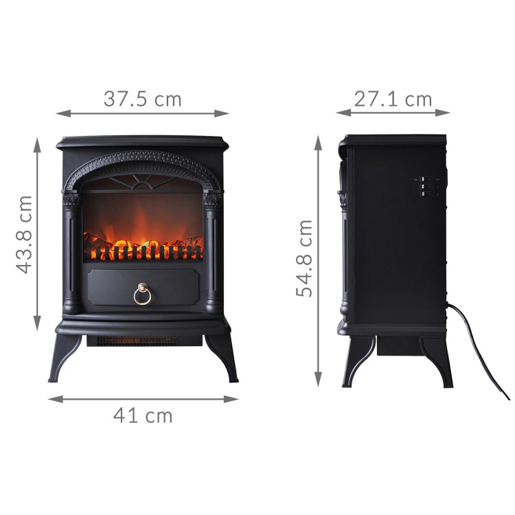 AmberGlo Electric Wood Burning Stove Fire - Black
