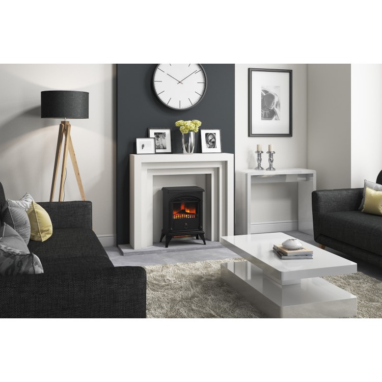 AmberGlo Electric Wood Burning Stove Fire - Black