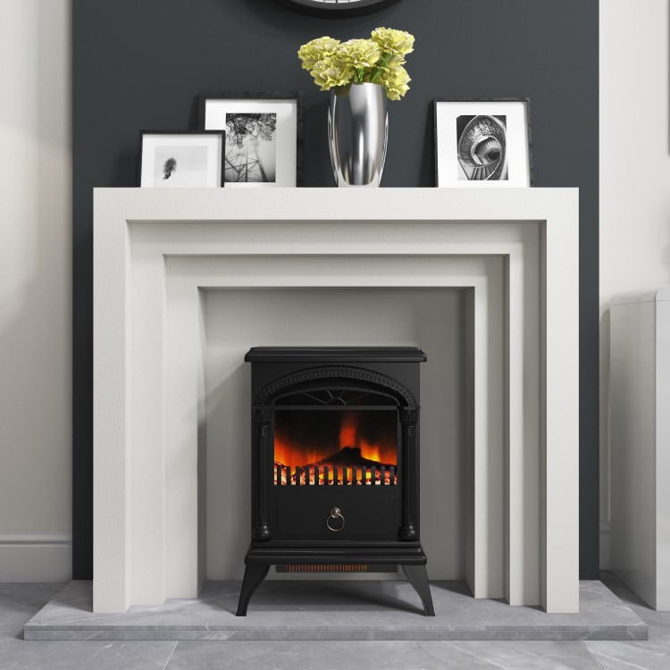 AmberGlo Electric Wood Burning Stove Fire - Black