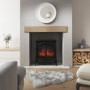 AmberGlo Large Electric Stove Fire in Black with Double Doors & Log Fuel Bed