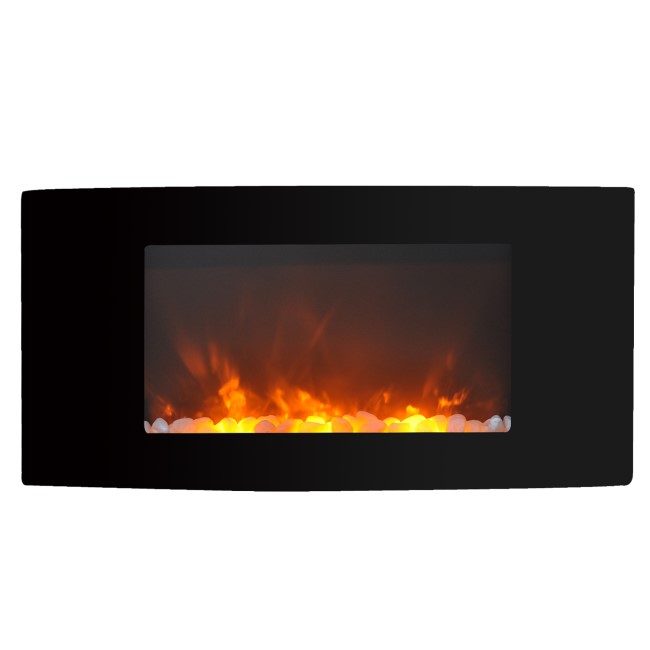 AmberGlo Modern Electric Wall Mounted Fire with Curved Glass