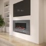 Grey 42inch Inset Electric Media Wall Fireplace - AmberGlo