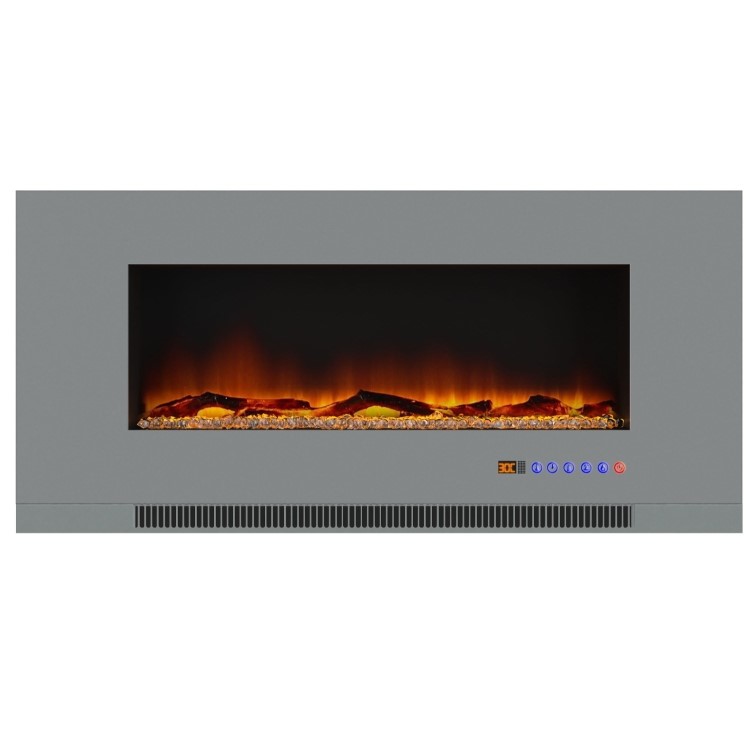 Grey 42inch Inset Electric Media Wall Fireplace - AmberGlo