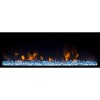 Grey Inset Media Wall Electric Fireplace with Log and Crystal Fuel Bed 42 inch - Amberglo