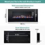 Black Inset Media Wall Electric Fireplace with Log and Crystal Fuel Bed 42 inch - Amberglo